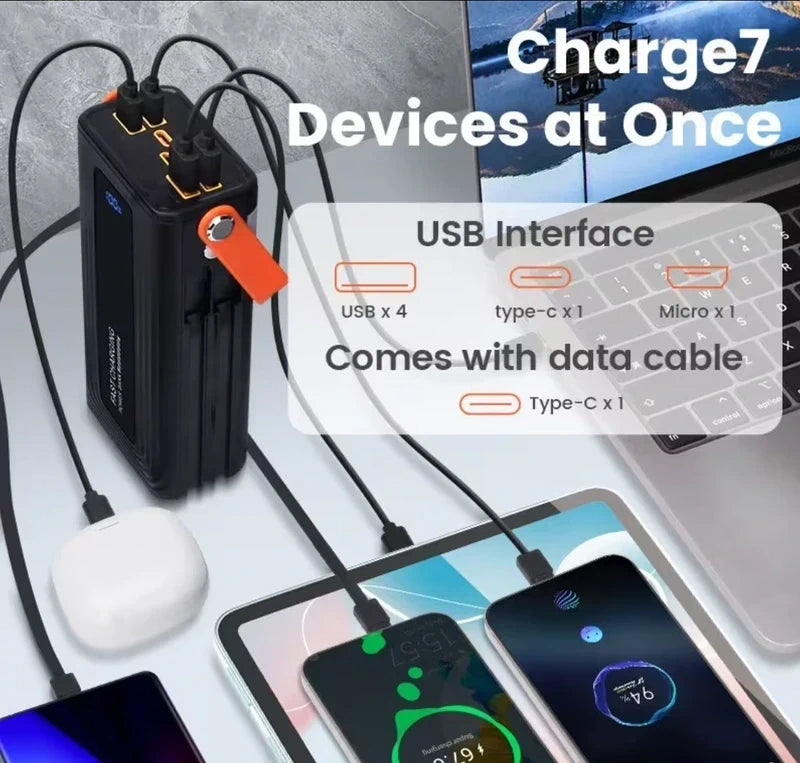 High Capacity 50000mAh Power Bank - Black or White