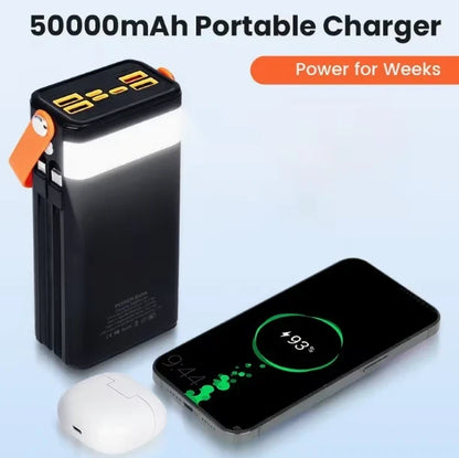High Capacity 50000mAh Power Bank - Black or White
